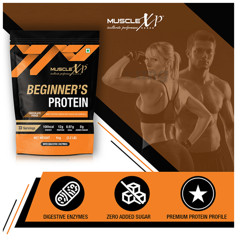 MuscleXP Beginner's Protein (1kg Each) Chocolate Fudge