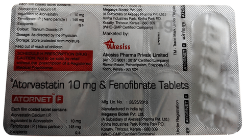 Atornet F 10mg/145mg Tablet