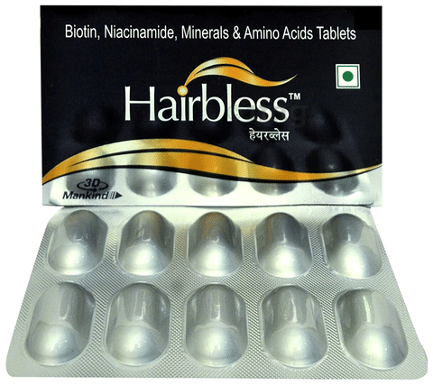 Hairbless Tablet: Buy strip of 10 tablets at best price in India | 1mg