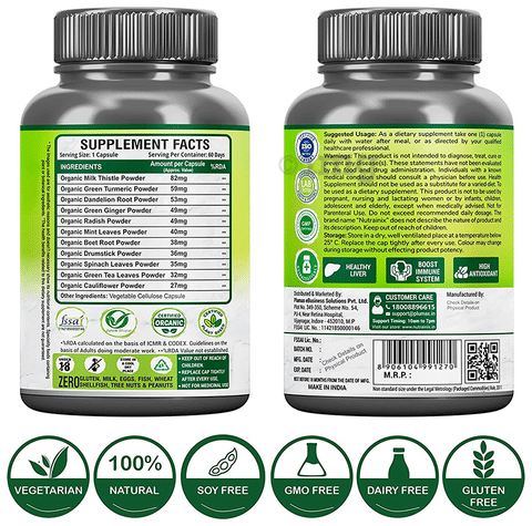 Nutrainix Organic Plant Based Liver Support Vegetarian Capsule Buy Bottle Of 60 Vegicaps At Best Price In India 1mg