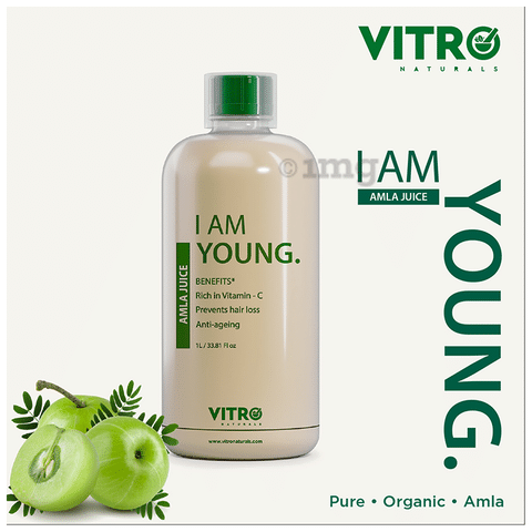 Vitro Naturals I Am Young Amla Juice Prevents Hair Loss, Anti-ageing: Buy  bottle of 1 Ltr Juice at best price in India | 1mg