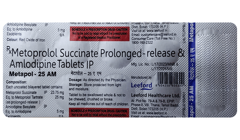 Metapol 25 AM Tablet PR image Metapol 25 AM Tablet PR image
