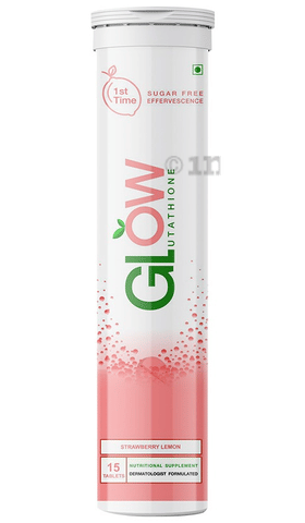 Glow Glutathione Effervescent Tablet (15 Each) Strawberry Lemon Sugar Free:  Buy combo pack of 4.0 bottles at best price in India | 1mg