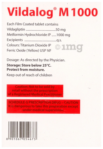 Vildalog M 1000mg/50mg Tablet image