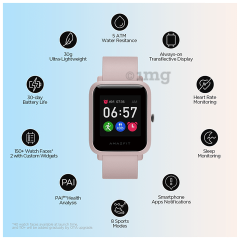 Amazfit Bip S Lite Smart Watch Sakura Pink Buy box of 1.0 Unit at