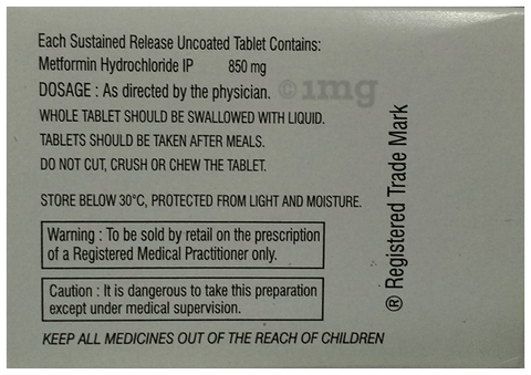 Riomet OD 850mg Tablet SR image Riomet OD 850mg Tablet SR image