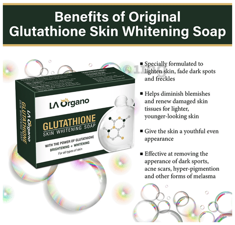 LA Organo Glutathione Skin Whitening Soap: Buy box of 100.0 gm Soap at best  price in India | 1mg