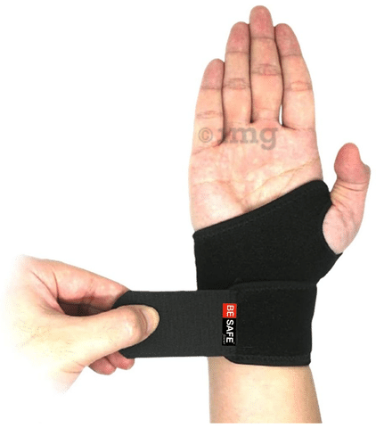 Be Safe Forever Wrist Band Support with Thumb Universal Black: Buy box of  1.0 Unit at best price in India
