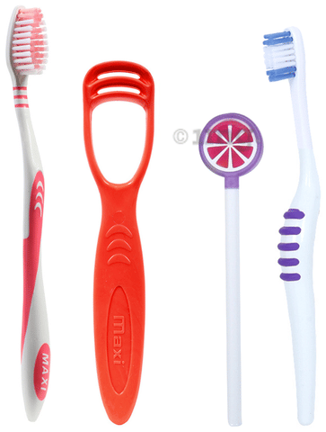 Maxi Oral Care Combo Pack of Oval Grip Soft Toothbrush , 1 ...