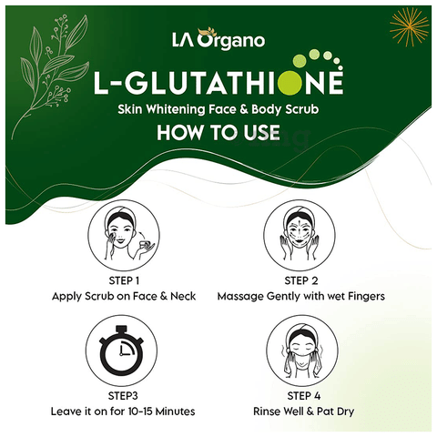 LA Organo L-Glutathione Skin Whitening Face and Body Scrub: Buy jar of 50.0  gm Scrub at best price in India