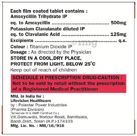 Peptamox CV 625 Tablet image