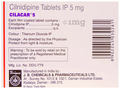 Cilacar 5 Tablet View Uses Side Effects Price and Substitutes 1mg