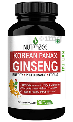 Nutrazee Natural Korean Panax Ginseng Supplement Veg Capsule ...
