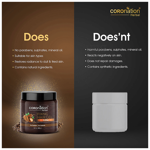 Coronation Herbal Coffee Fixing Hair Gel (100gm Each): Buy combo pack of 2  jar at best price in India | 1mg