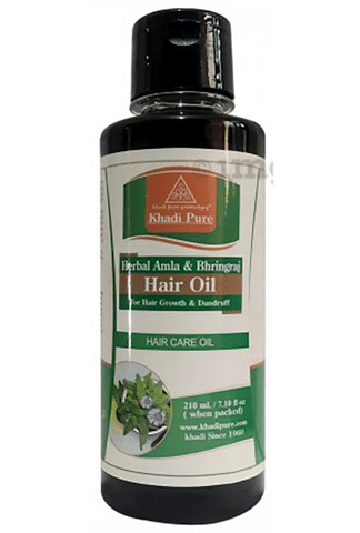 Khadi Pure Herbal Amla & Bhringraj Hair Oil: Buy bottle of 210 ml Oil at  best price in India | 1mg