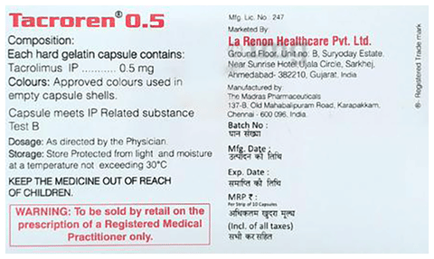 Tacroren 0.5 Capsule image