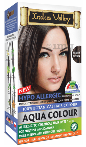 Buy INDUS VALLEY Hypo Allergic Aqua Colour 100 Botanical Hair Colour 30ml   200g  Light Brown Pack of 1 Online at Low Prices in India  Amazonin