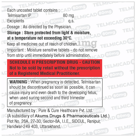 Telmicad 80mg Tablet image