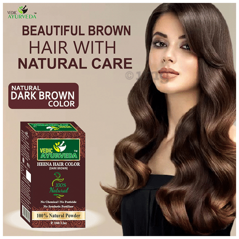 Vedic Ayurveda Heena Hair Color Powder Dark Brown: Buy box of 100 gm Powder  at best price in India | 1mg