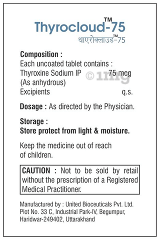 Thyrocloud 75 Tablet image