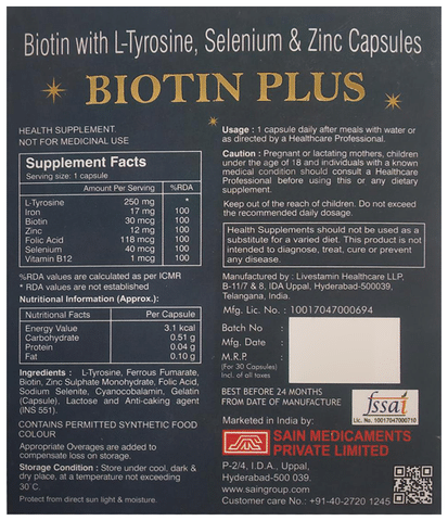 Buy Biotin Plus Strip Of 10 Tablets Online at Flat 15 OFF  PharmEasy