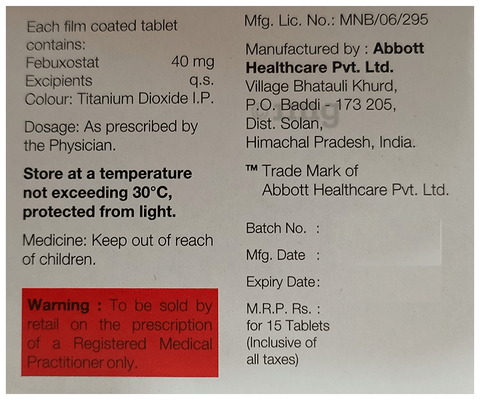 Febustat 40 Tablet image