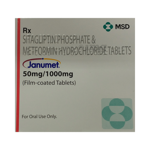 Janumet 50mg/1000mg Tablet: View Uses, Side Effects, Price ...