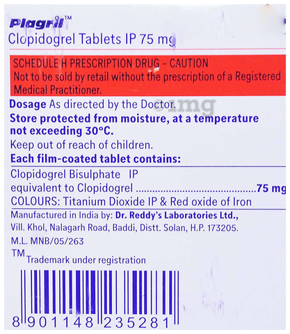 Plagril 75 Tablet image