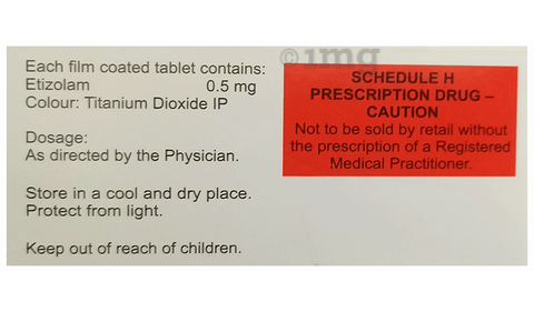 Etizola 0.5 Tablet image Etizola 0.5 Tablet image