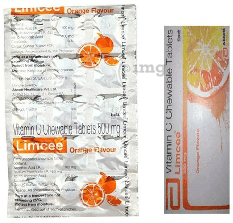 Limcee Chewable Tablet Orange Buy Strip Of 15 Chewable Tablets At Best Price In India 1mg