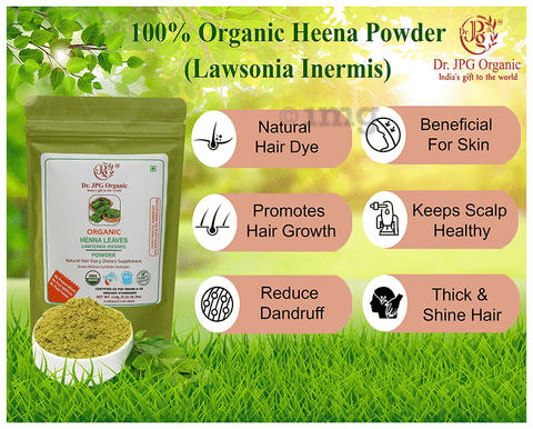 Dr. JPG Organic Henna Leaves Powder (114gm Each): Buy combo pack of 2 Packs  at best price in India | 1mg
