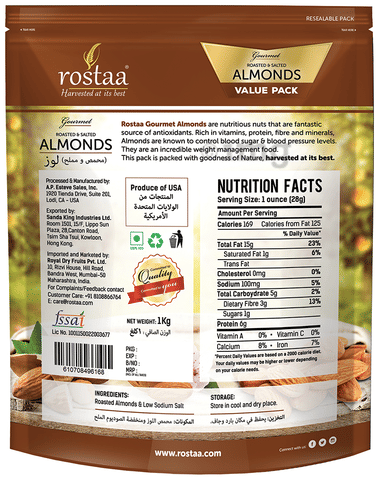 Rostaa Value Pack Gourmet Almonds Roasted & Salted 2