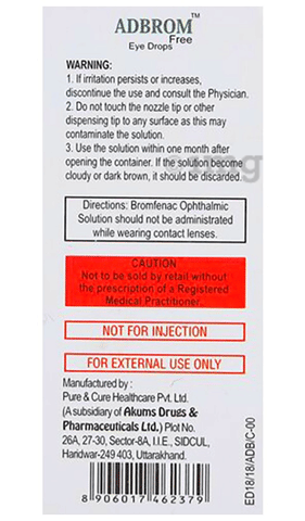 Adbrom Free Eye Drop image