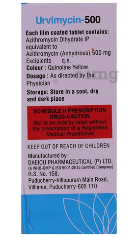 Urvimycin 500 Tablet image Urvimycin 500 Tablet image