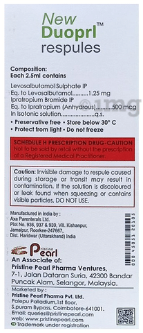 New Duoprl Respules (2.5ml Each)