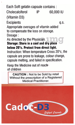 Cadoc-D3 SoftgelCapsule image Cadoc-D3 SoftgelCapsule image