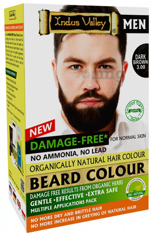 Indus Valley Damage Free Men Beard Colour Dark Brown: Buy box of 86 gm  Powder at best price in India | 1mg