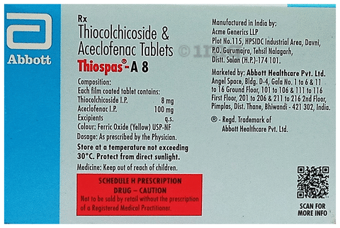 Thiospas-A 100mg/8mg Tablet image