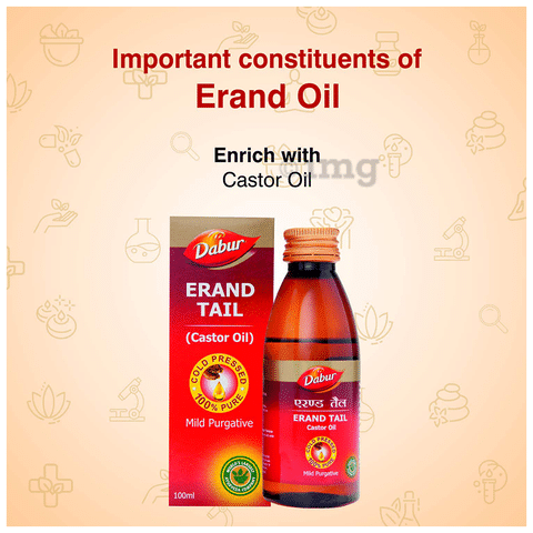 Dabur Erand/Castor Tail: Buy bottle of 100 ml Oil at best price in India |  1mg