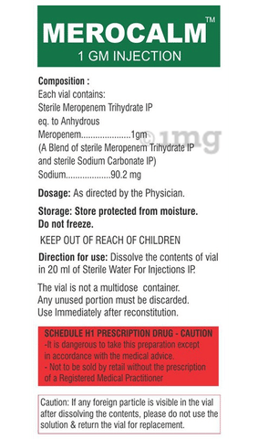 Merocalm 1 GM Injection image Merocalm 1 GM Injection image
