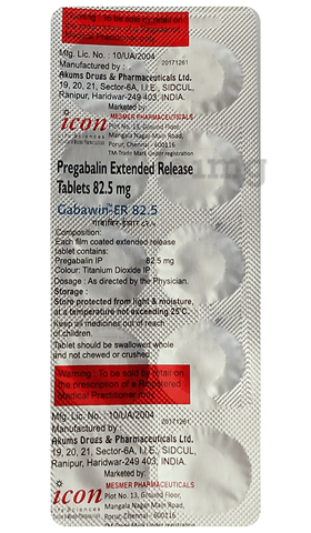 Gabawin-ER 82.5 Tablet image Gabawin-ER 82.5 Tablet image