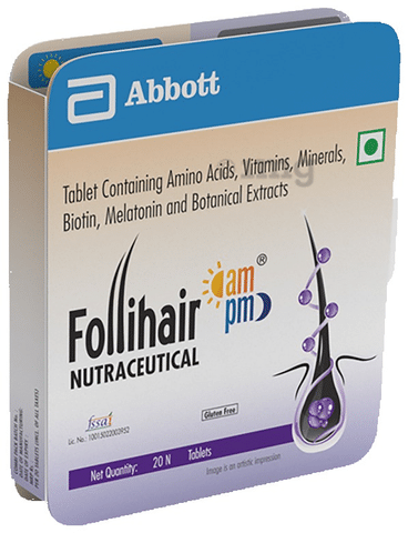 Follihair AMPM Tablet Gluten Free: Buy strip of 20 tablets at best price in  India | 1mg