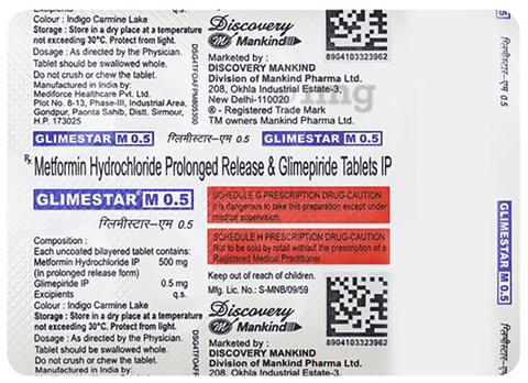 Glimestar-M 0.5mg/500mg Tablet