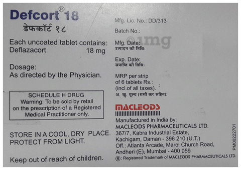 Defcort 18 Tablet image
