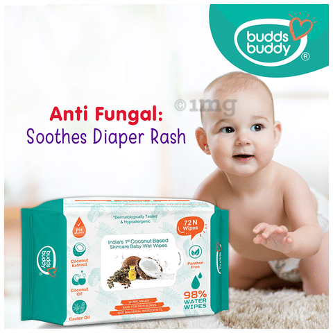 Buddsbuddy India s 1st Coconut Based Skincare Baby Wet Wipes 72