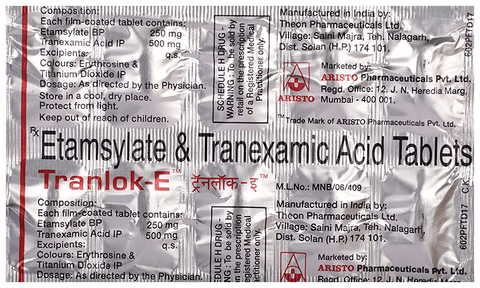 Tranlok E 500mg/250mg Tablet image Tranlok E 500mg/250mg Tablet image