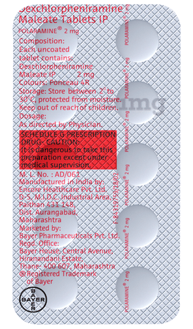 Polaramine 2mg Tablet image