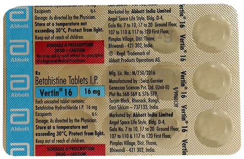 Vertin 16 Tablet image