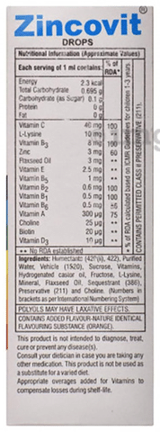 Zincovit Syrup: Buy bottle of 200 ml Syrup at best price in India | 1mg Zincovit Syrup: Buy bottle of 200 ml Syrup at best price in India | 1mg