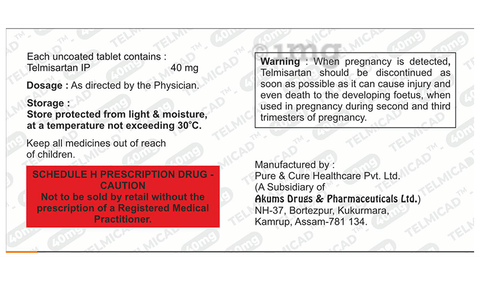 Telmicad 40mg Tablet image